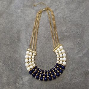 NWOT statement necklace blue and white